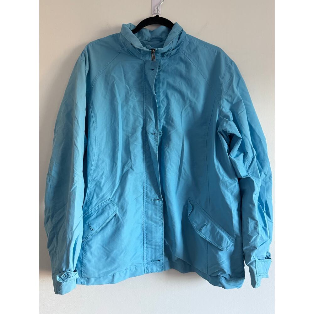 Lands’ End Women’s XL Windbreaker‎ Blue Lightweight Jacket 18-20 Outdoor Travel